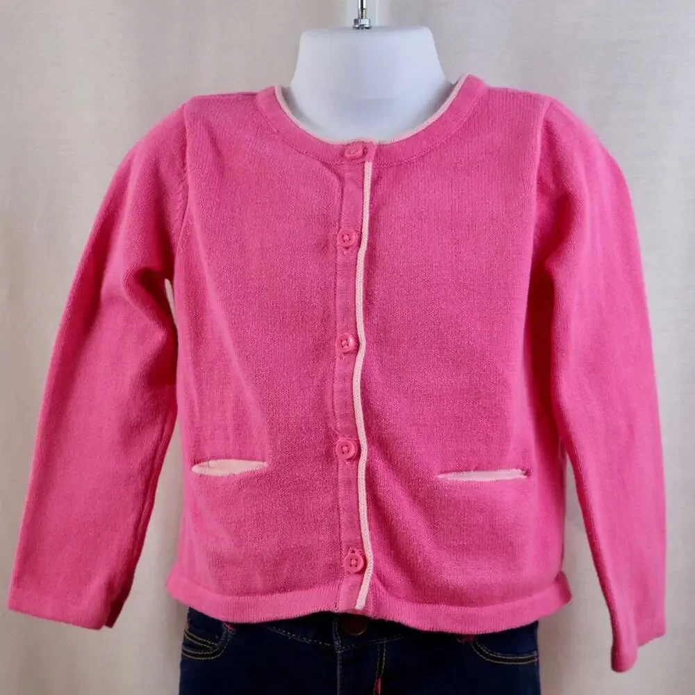 Gymboree Pink Button Down Sweater Pockets 4